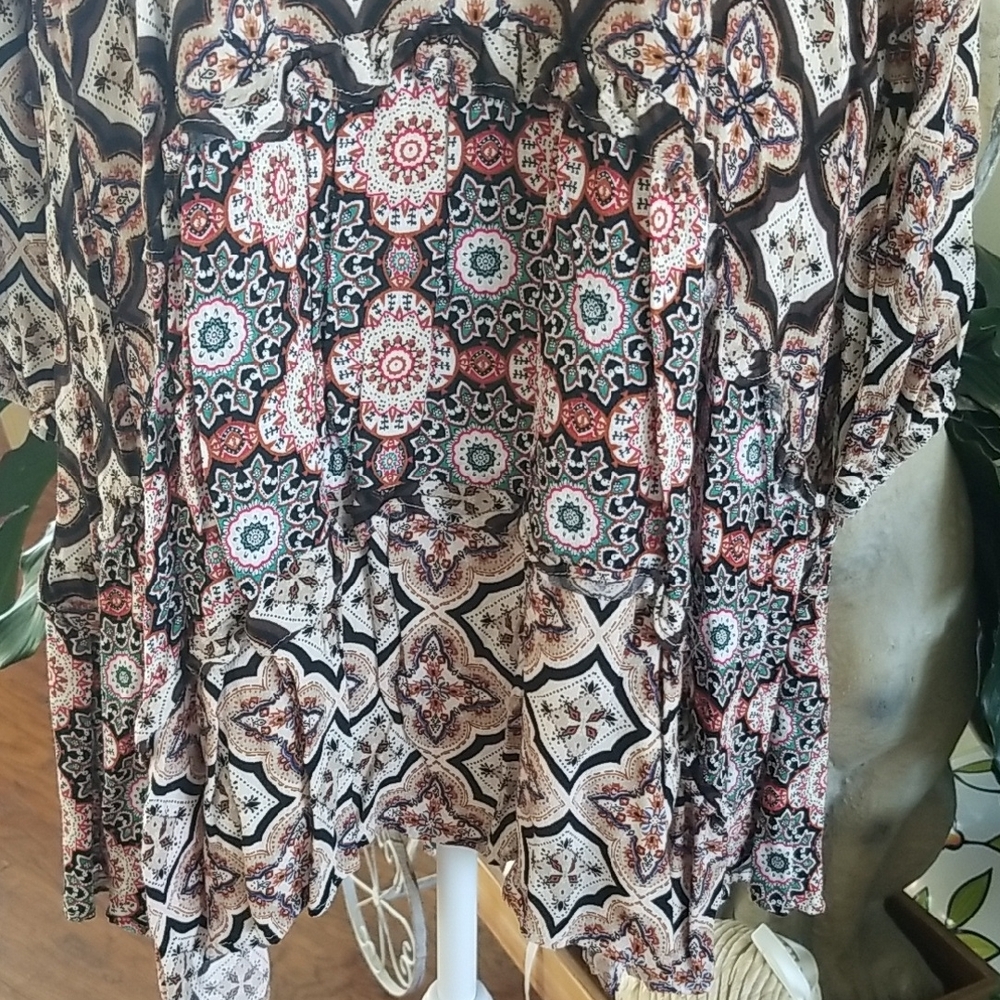 Anthropologie Patterned Dress in Brown and Cream - Picture 3 of 6